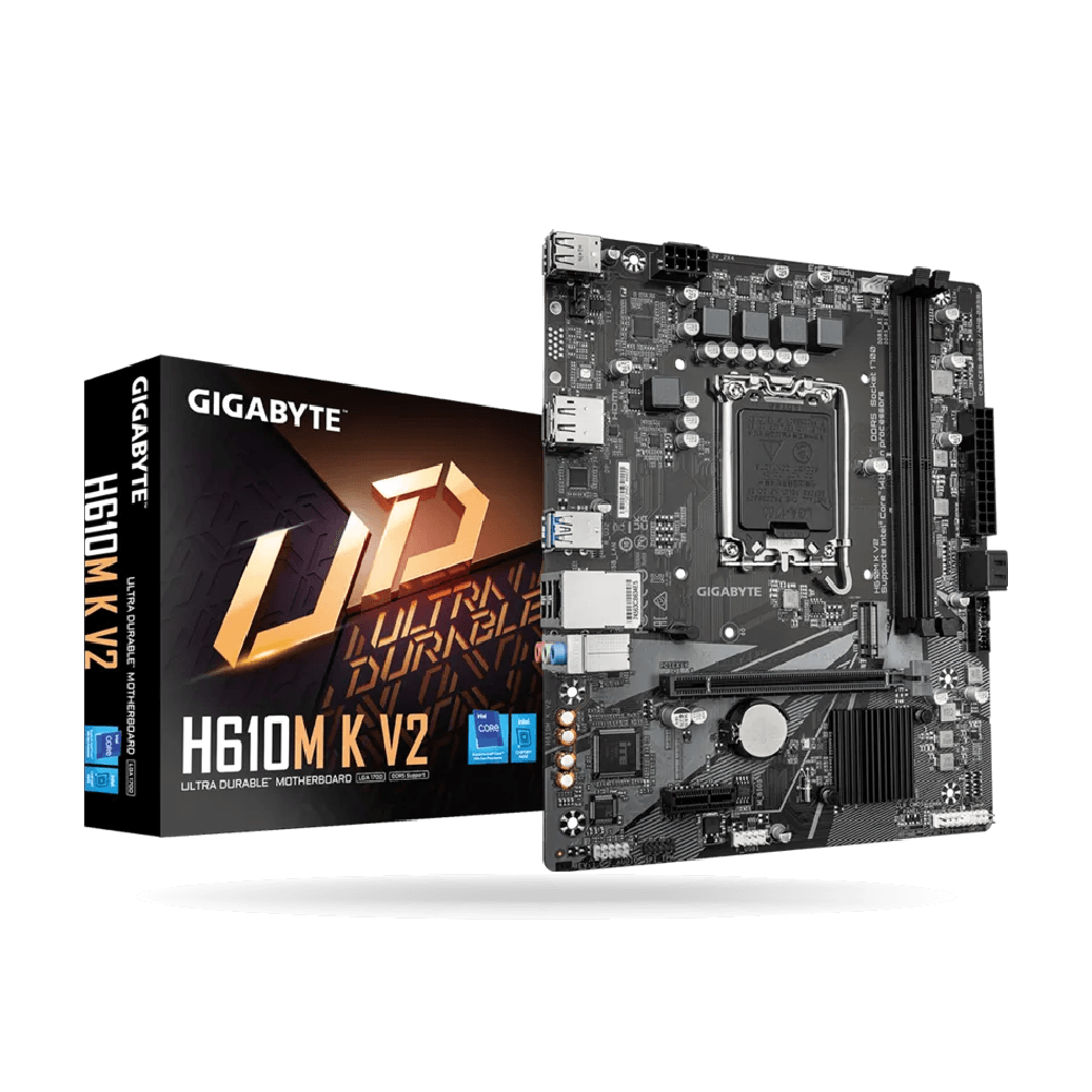 Placa Gigabyte H610M K V2, LGA 1700, mATX, 2xDDR5 Hasta 128GB, HDMI, DP | 9MH61MK52-00-G10