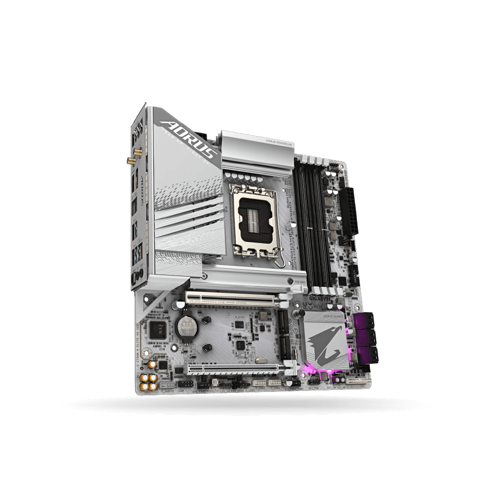 Placa Gigabyte Z790M Aorus Elite AX ICE, mATX, intel LGA 1700, WiFi, Bluetooth, 4x DDR5 Hasta 256GB, 1x HDMI, 1x DP | Z790M-A-ELITE-AX-ICE