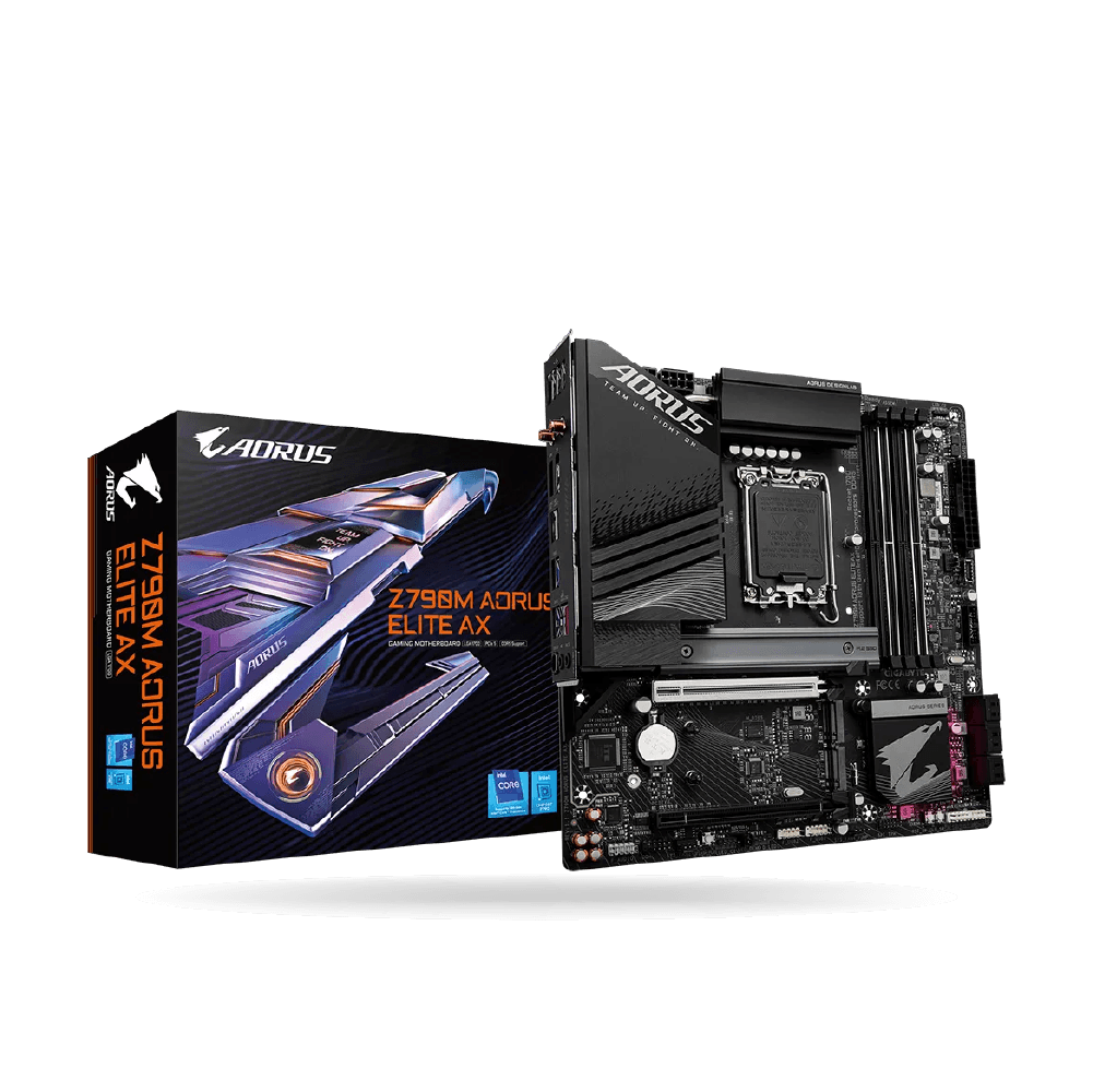Placa Gigabyte Z790M Aorus Elite AX, mATX, intel LGA 1700, WiFi, Bluetooth, 4x DDR5 Hasta 256GB, 1x HDMI, 1x DP | Z790M-AORUS-ELITE-AX