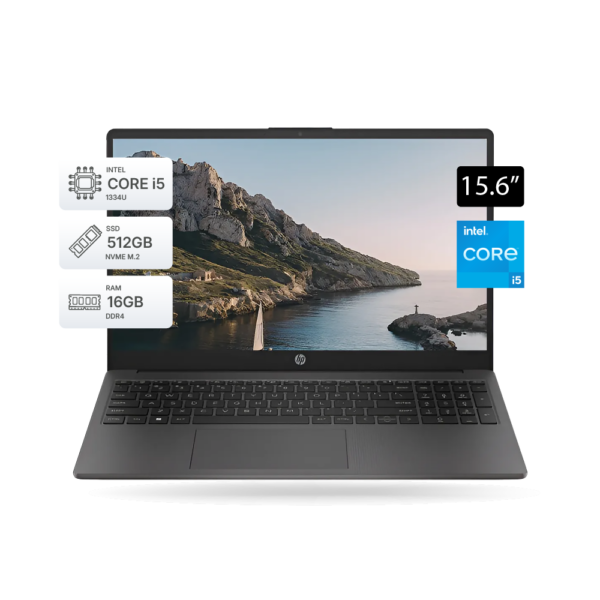 Laptop HP 250 G10 Intel Core i5-1334U, 16GB, 512GB, 15.6″ , FreeDos, Gris | B5UW7AT