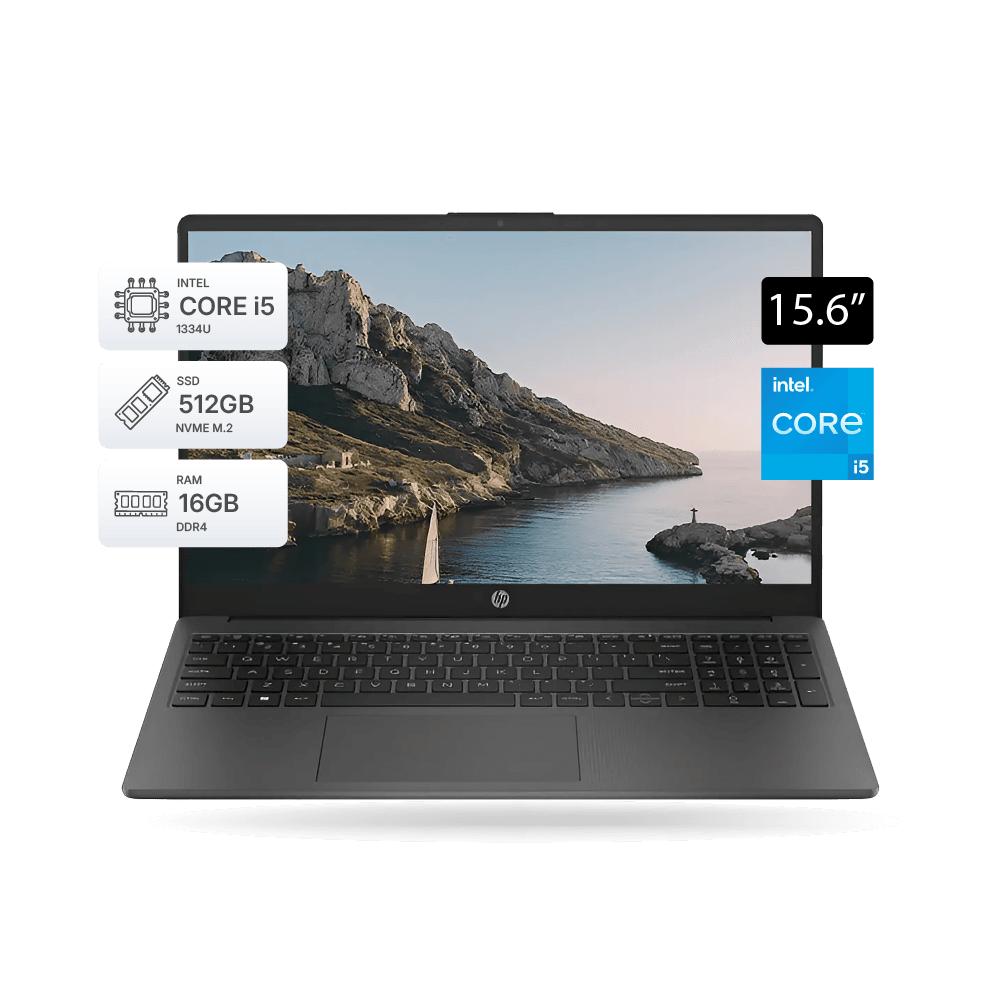 Laptop HP 250 G10 Intel Core i5-1334U, 16GB, 512GB, 15.6″ , FreeDos, Gris | B5UW7AT