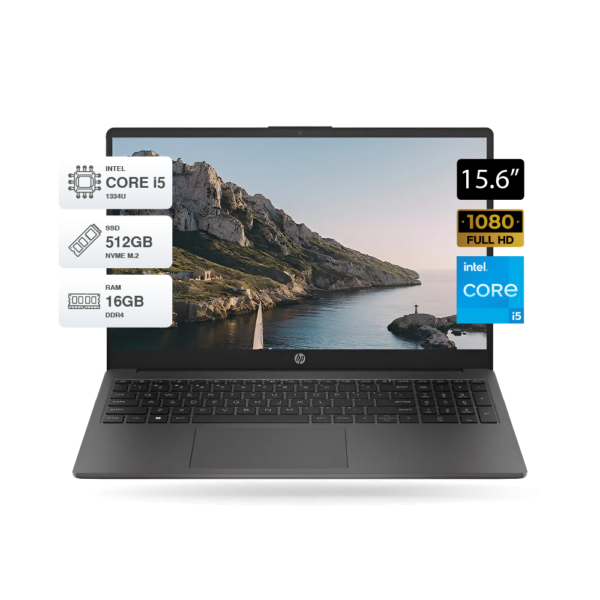 Laptop HP 250 G10 Intel Core i5-1334U, 16GB, 512GB, 15.6" , FreeDos, Gris | B5UW7AT