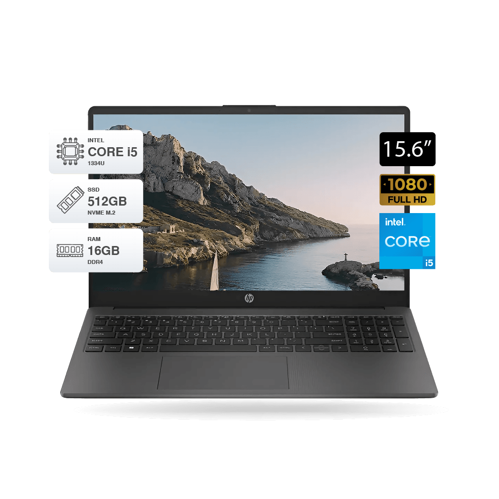 Laptop HP 250 G10 Intel Core i5-1334U, 16GB, 512GB, 15.6" , FreeDos, Gris | B5UW7AT