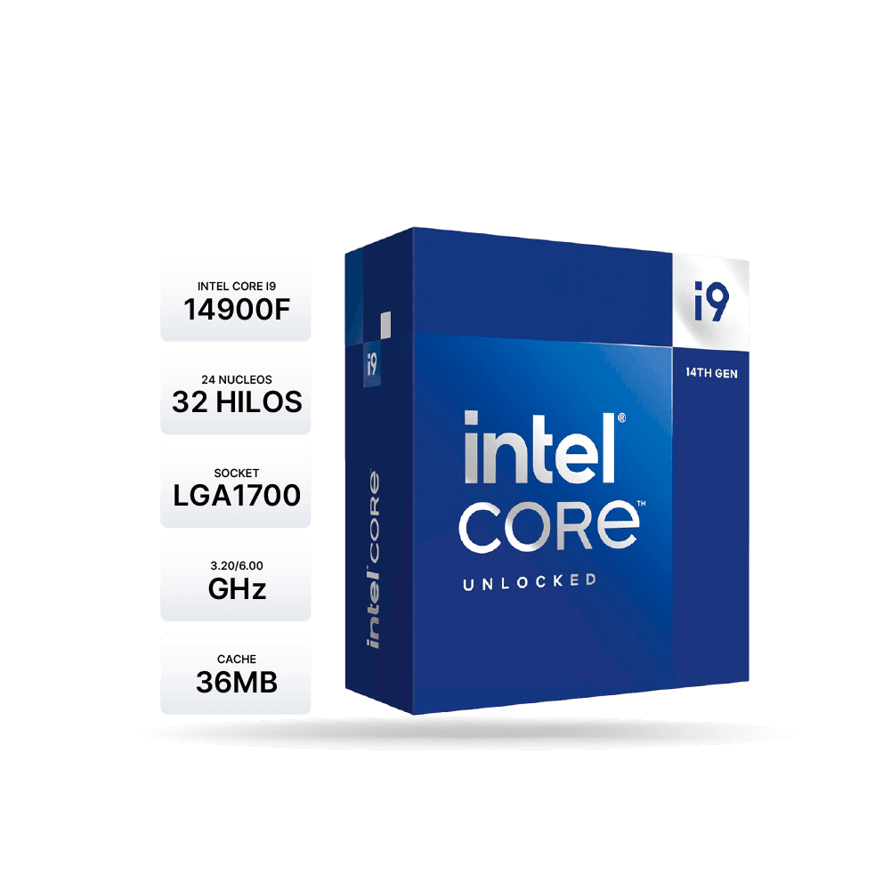 Procesador Intel Core i9-14900F 3.20/6.00GHz, 36 MB Caché, 24 Core, LGA1700, 125W/253W