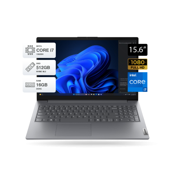 Laptop Lenovo V15 G5 IRL 15.6" FHD i7 13620H, RAM 16GB DDR5, SSD M.2 512GB, FreeDOS, luna Grey | 83GW005HLD