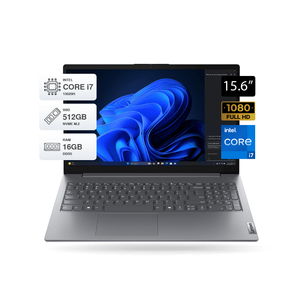 Laptop Lenovo V15 G5 IRL 15.6" FHD i7 13620H, RAM 16GB DDR5, SSD M.2 512GB, FreeDOS, luna Grey | 83GW005HLD