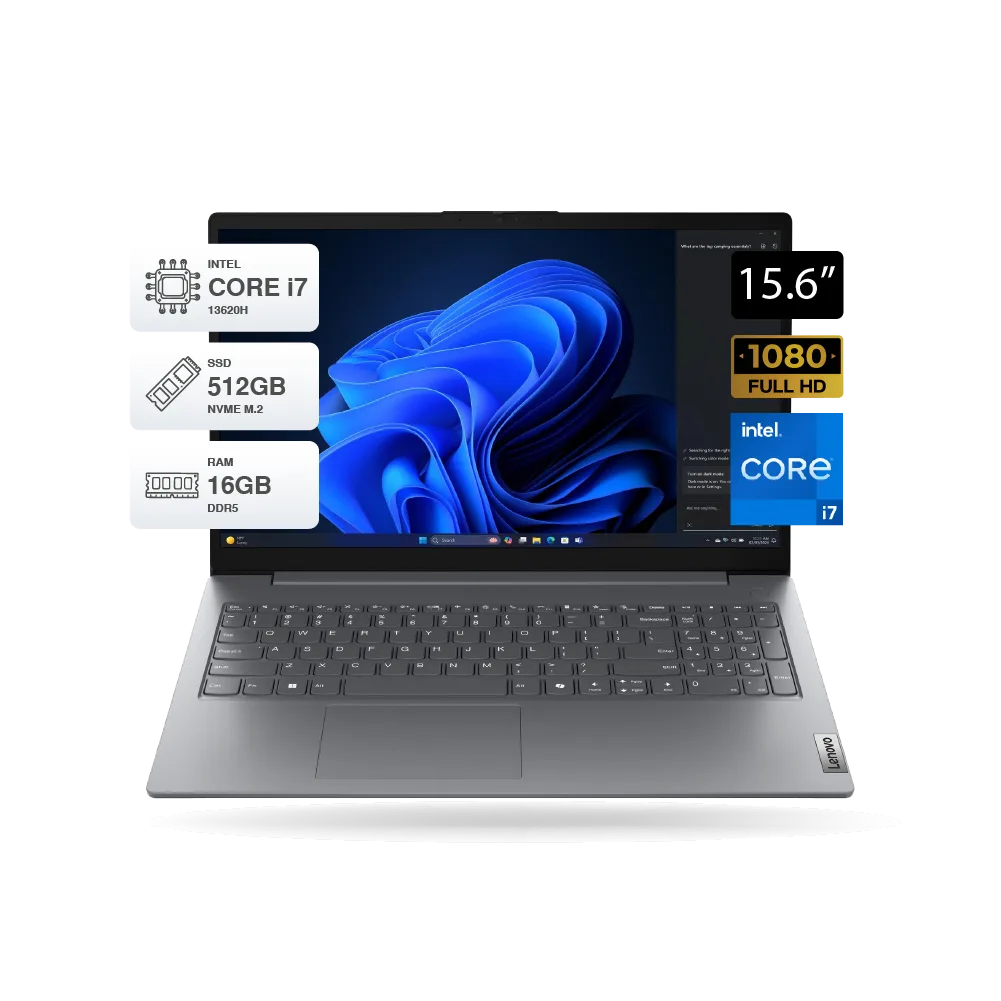 Laptop Lenovo V15 G5 IRL 15.6" FHD i7 13620H, RAM 16GB DDR5, SSD M.2 512GB, FreeDOS, luna Grey | 83GW005HLD