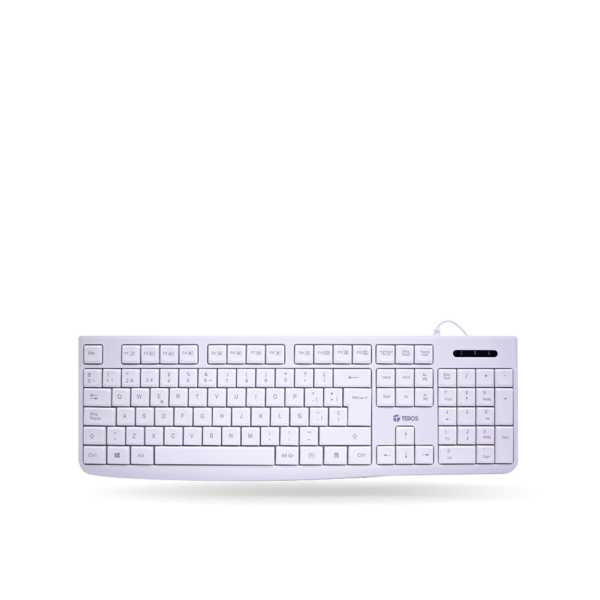Teclado Teros TE 4069S, con cable, Color Blanco