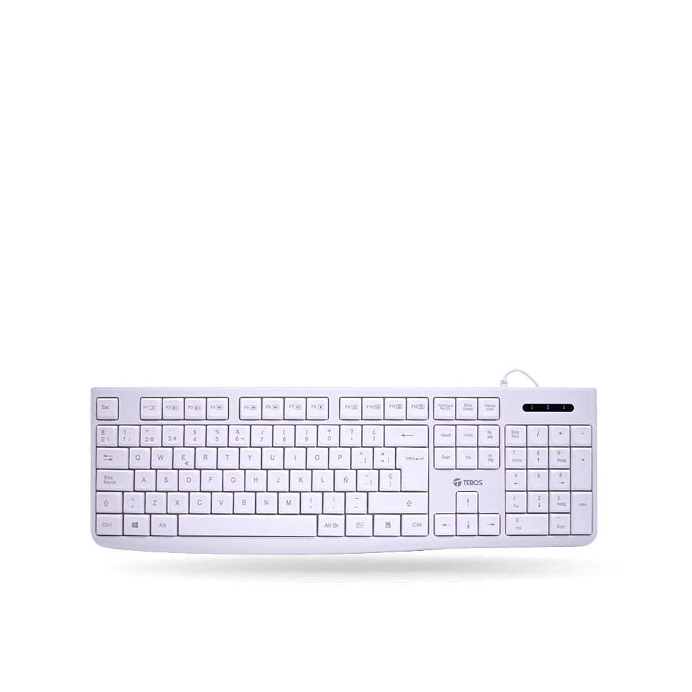 Teclado Teros TE 4069S, con cable, Color Blanco