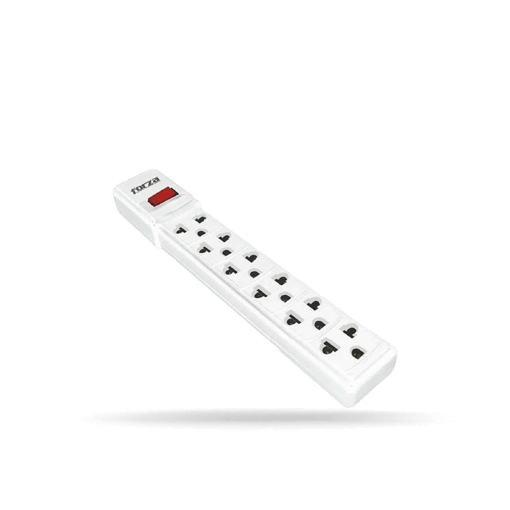 Regleta Supresor de Pico FORZA FPS-001W, 220V 6 Tomas, Blanco