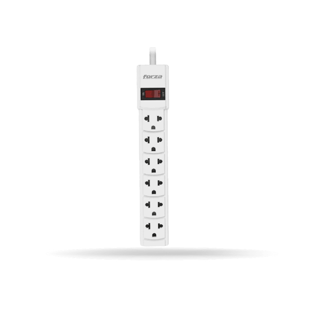 Regleta Supresor de Pico FORZA FPS-001W, 220V 6 Tomas, Blanco