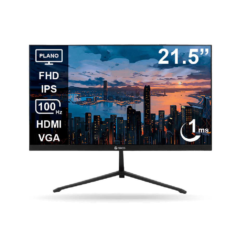 Monitor Teros TE-2128S 21.5" FHD IPS, 100Hz 1ms, Negro, 1xVGA, 1xHDMI | TE-2128S