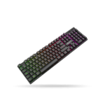 Teclado gamer Teros TE-4072G, RGB, cableado USB, negro