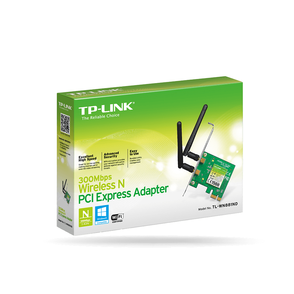 Adaptador de red TP-Link TL-WN881ND, PCIe 2.0, 802.11b/g/n