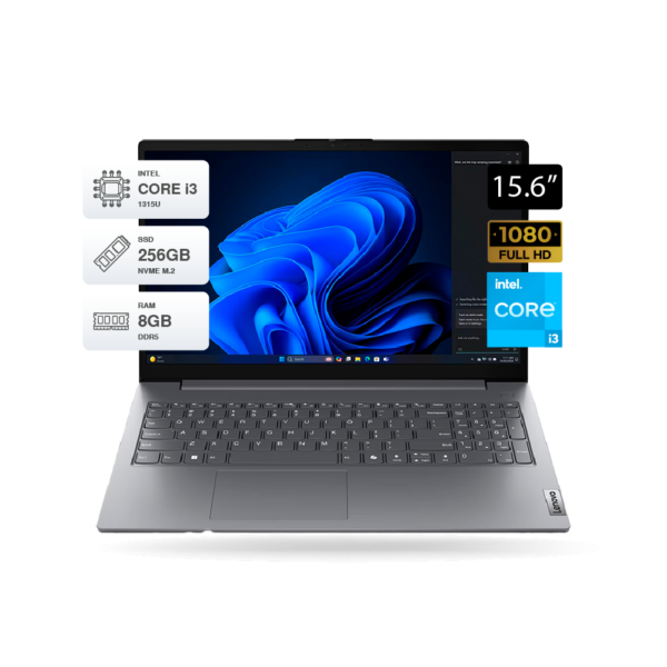 Laptop Lenovo V15 G5 IRL 15.6" FHD i3 1315U, RAM 8GB DDR5, SSD M.2 256GB, FreeDOS, luna Grey | 83GW005NLD