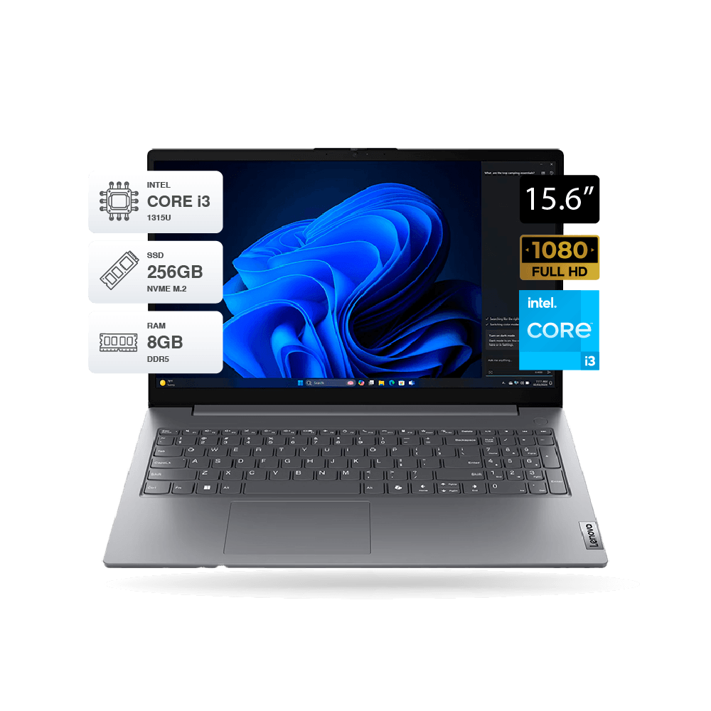 Laptop Lenovo V15 G5 IRL 15.6" FHD i3 1315U, RAM 8GB DDR5, SSD M.2 256GB, FreeDOS, luna Grey | 83GW005NLD