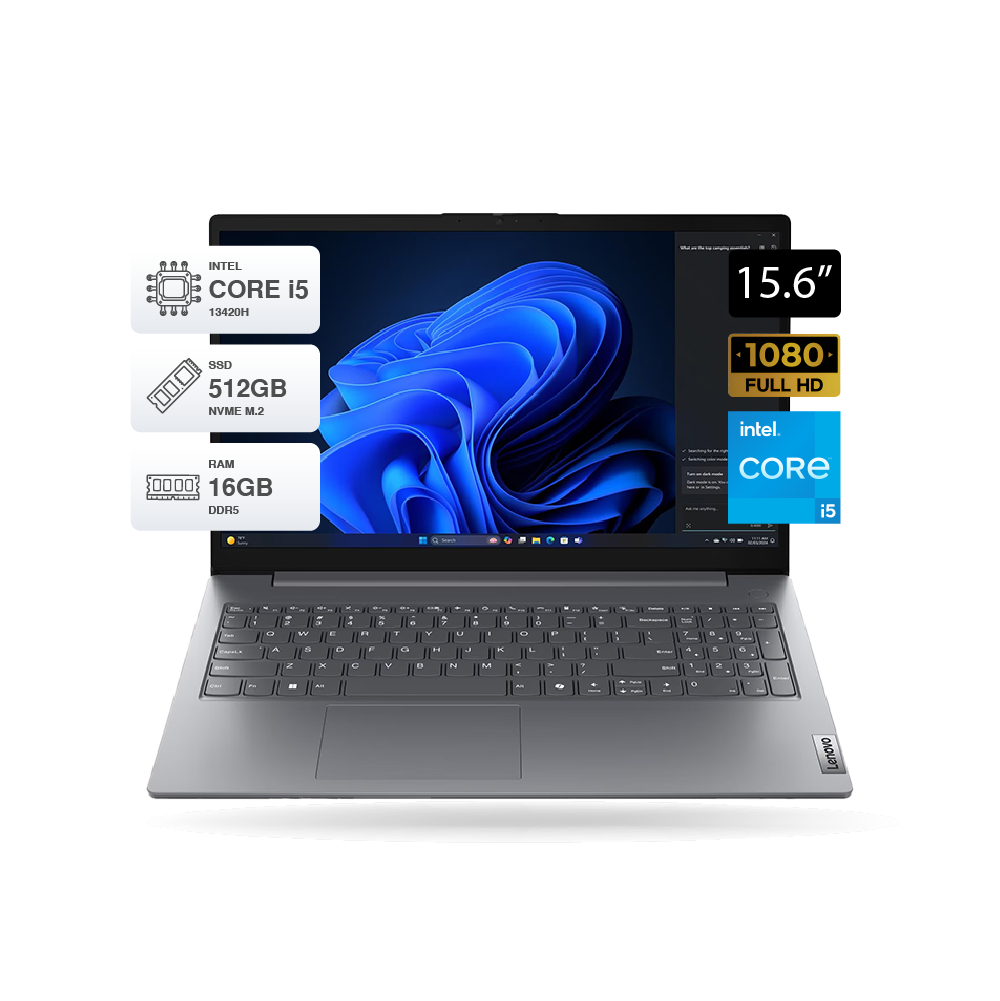 Laptop Lenovo V15 G5 IRL, 15.6"FHD, Core i5-13420H, 16GB DDR5, 512GB, FreeDOS, 83GW005JLD.