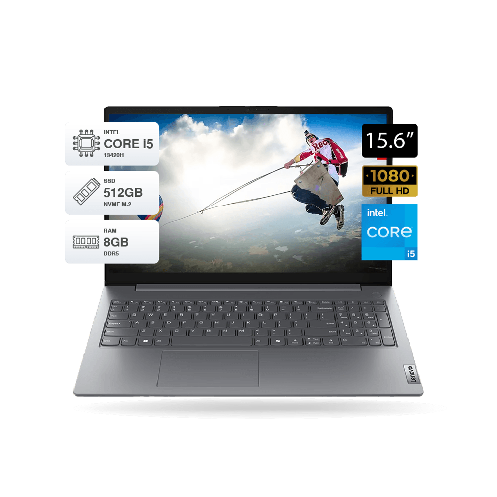 Laptop Lenovo V15 G5 IRL 15.6" FHD i5 13420H, RAM 8GB DDR5, SSD M.2 512GB, FreeDOS, luna Grey | 83GW005LLD