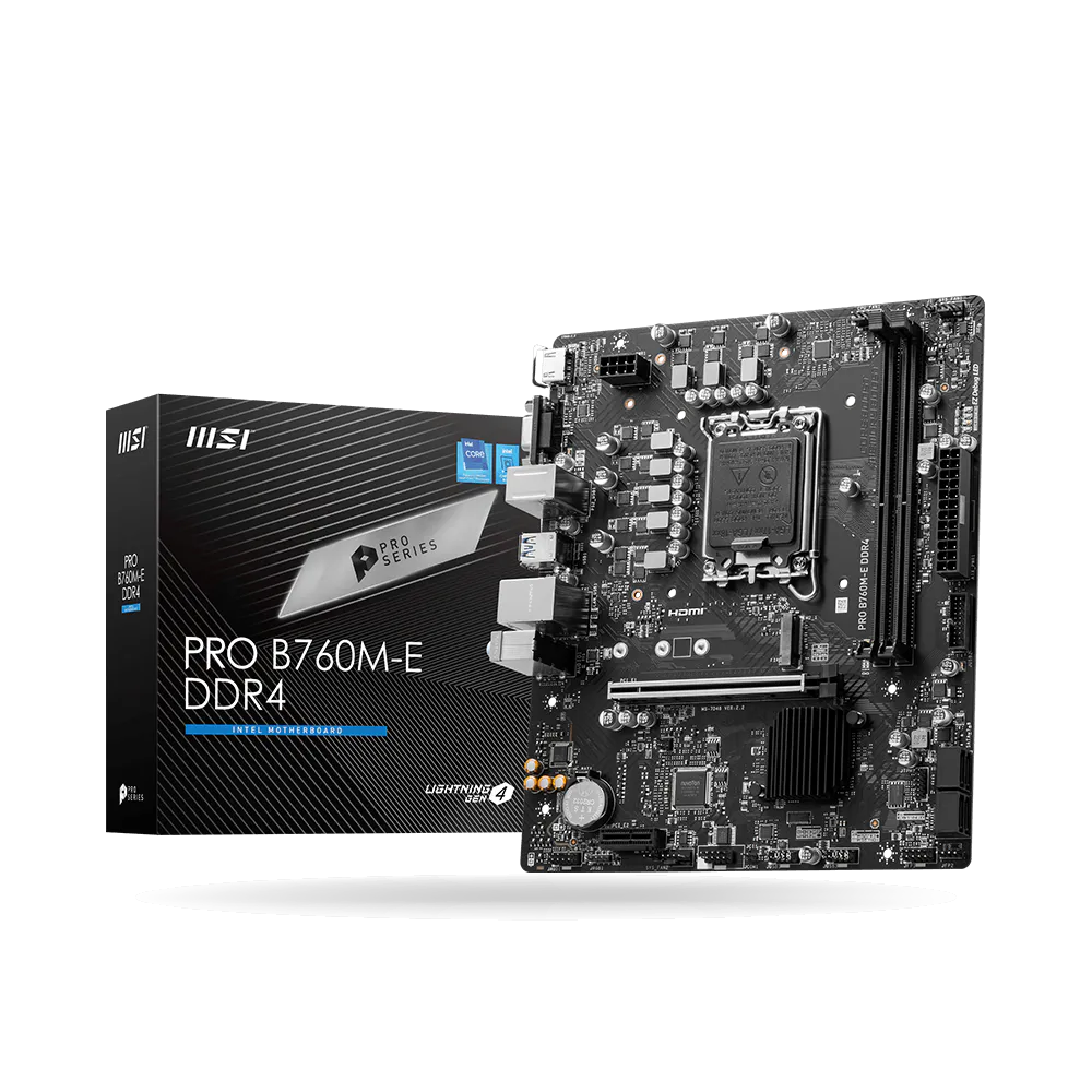 Placa MSI PRO B760M-E LGA 1700 Intel, DDR4, MBMSB760M-ED4