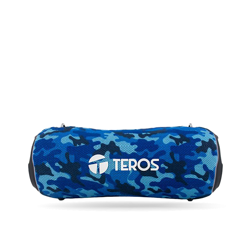 Parlante TEROS TE-6046BM Bluetooth, Luz LED, Color Azul Militar, 40W