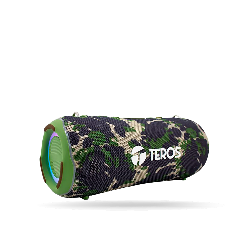 Parlante TEROS TE-6046G Verde Militar Camuflado 40 WATTS Bluetooth