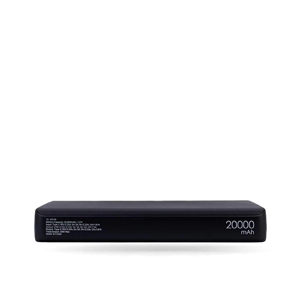 Powerbank Teros TE-7057N, 20000mAh, PD20W, Black USB-C | TE-7057N