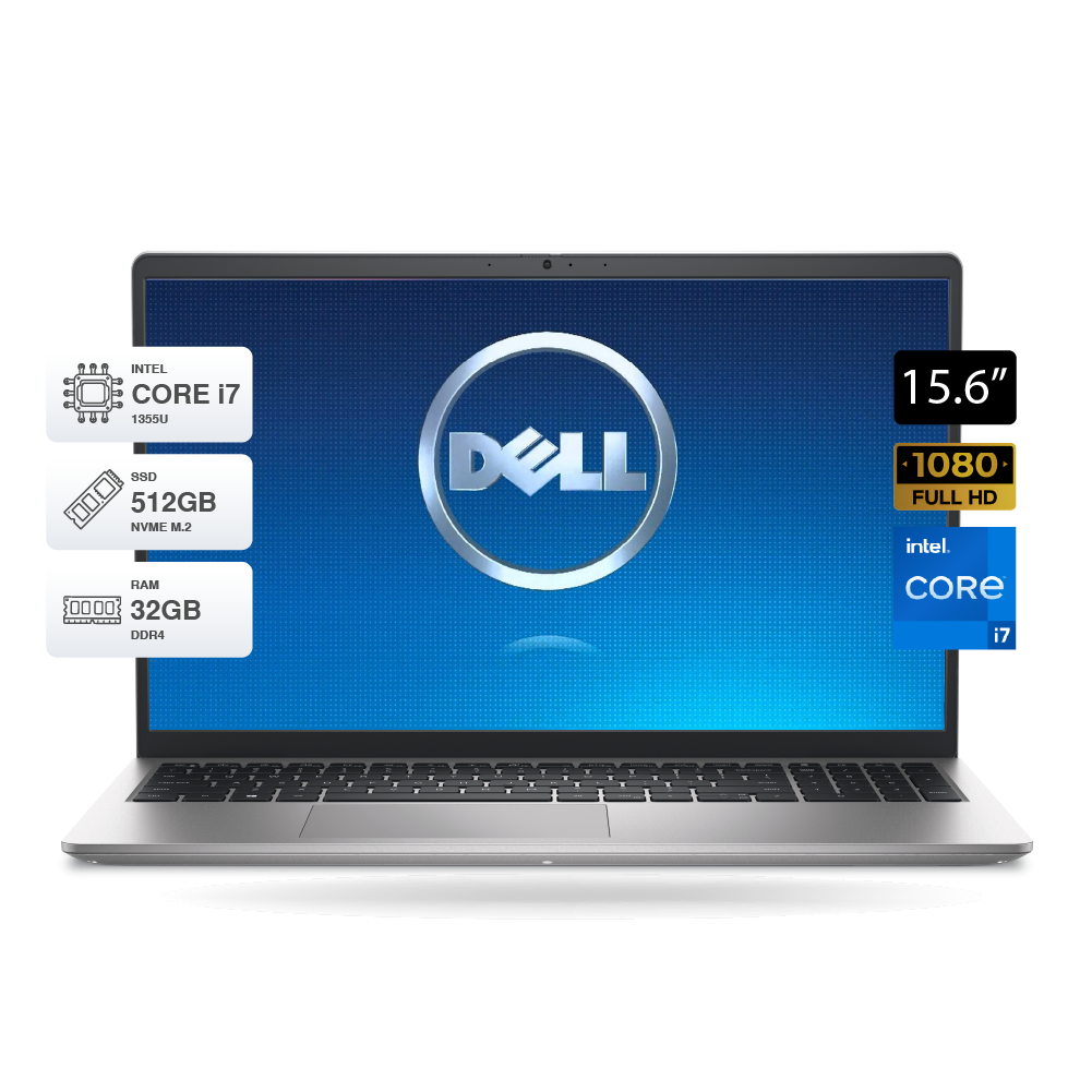 Laptop DELL DC15250 15.6 FHD Core i7-1355U 32GB DDR4 SSD 512GB FreeDOS. 3XHY032