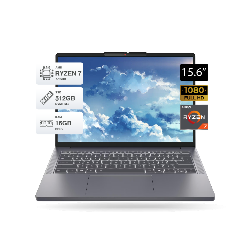 Laptop Lenovo Slim3 14ARP10 14 OLED Ryzen 7 7735HS 16GB DDR5 SSD 512GB FreeDOS-83K600B6LM