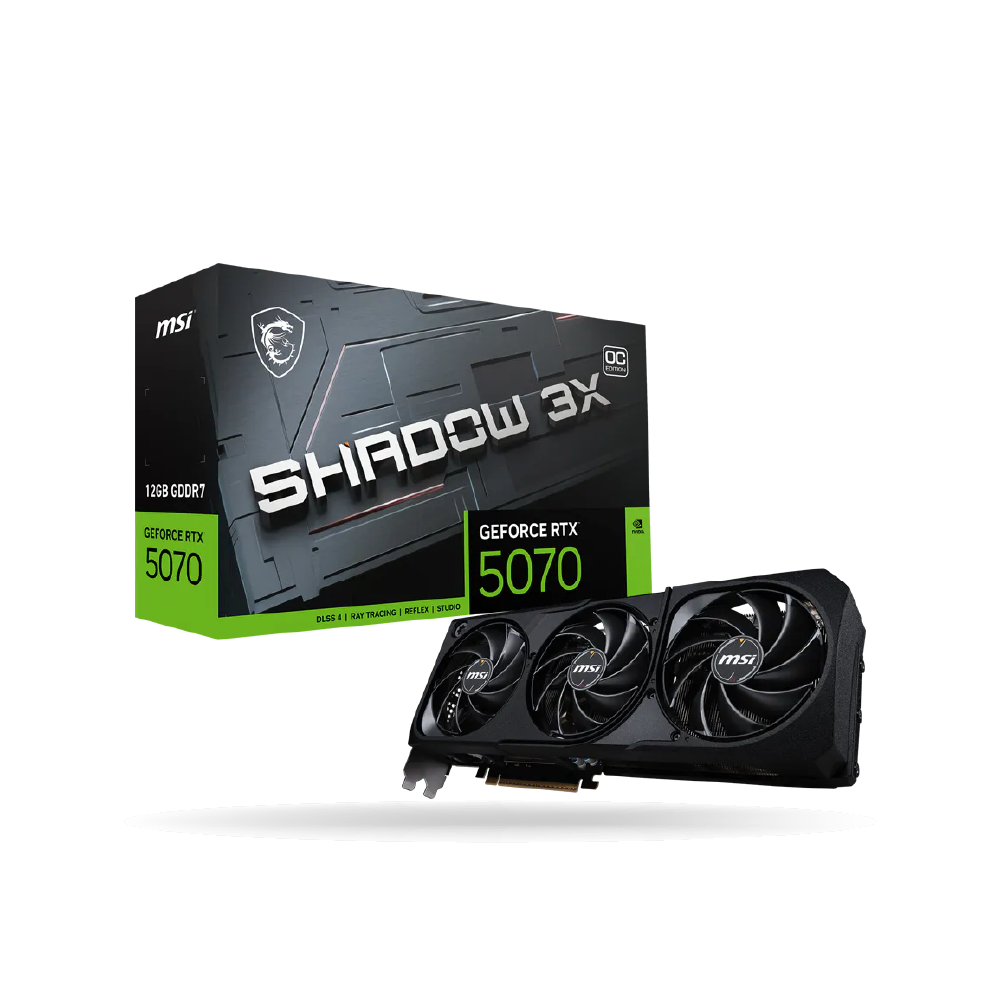 Tarjeta de video MSI GeForce RTX 5070 12GB GDDR7 SHADOW 3X OC 1x HDMI 3xDP 1xHDMI