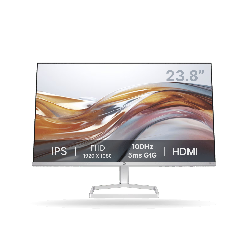 Monitor HP Serie 5 524SW, 23.8" FHD IPS 100Hz, Blanco, HDMI - VGA | 94C21AA