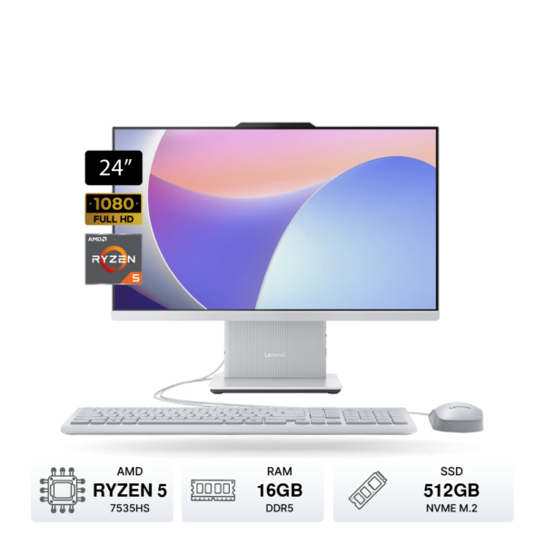 PC AIO Lenovo 24ARR9 24 Ryzen 5 7535HS 16GB DDR5 512GB Gris FreeDOS Teclado y Mouse. F0HR009TLD 1 PC AIO Lenovo 24ARR9 24 Ryzen 5 7535HS 16GB DDR5 512GB Gris FreeDOS Teclado y Mouse. F0HR009TLD
