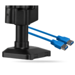 Rack Koreano Fijo Pivotable para 3 monitores 12" a 32" hasta 7kg, 1x Brazo Fijo y 2x Brazo Articulado, Acero Inoxidable, Negro | GMK53-36UB