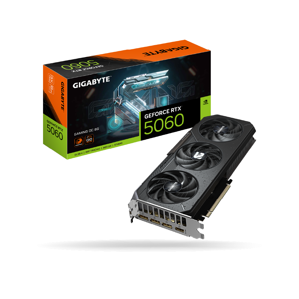 Tarjeta de Video Gigabyte GeForce Nvidia RTX 5060 GAMING OC 8G, 8GB GDDR7 3xfAN 3xDP 1xHDMI