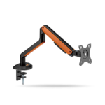 Rack Koreano Mecanico Pivotable de escritorio para Monitor 17 A 32 Pulgadas, Base RGB, Negro/Naranja | KE-C012L