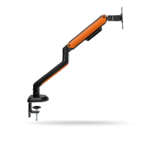 Rack Koreano Mecanico Pivotable de escritorio para Monitor 17 A 32 Pulgadas, Base RGB, Negro/Naranja | KE-C012L