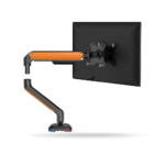 Rack Koreano Mecanico Pivotable de escritorio para Monitor 17 A 32 Pulgadas, Base RGB, Negro/Naranja | KE-C012L